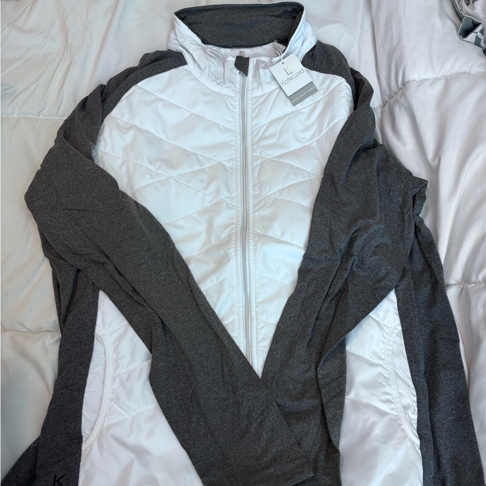 Kate Lord White and Gray Athletic Jacket